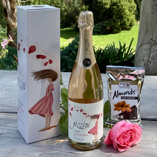 Pizzini Il Soffio Prosecco Rosé & Dark Chocolate Almonds